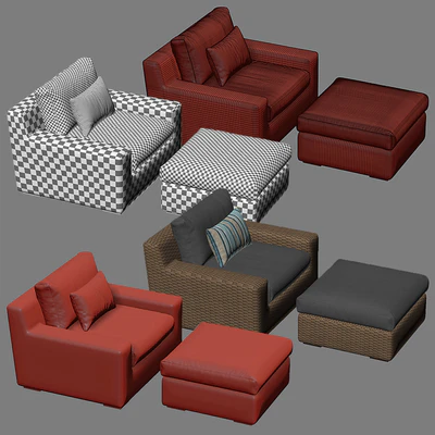 CAYMAN Outdoor Lounge with Ottoman — View 3