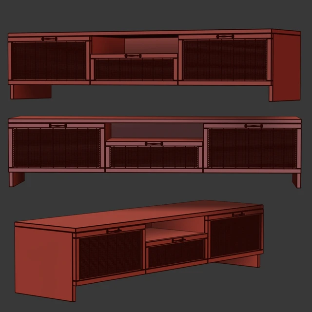 Консоль под телевизор / Wooden tv console — Скачать