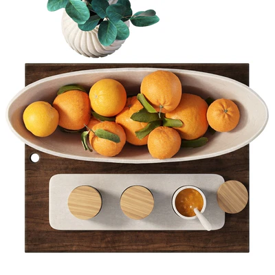 Decorative set for the kitchen with oranges — Ver 2