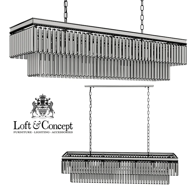 Люстра RH 1920s Odeon Smoke Glass Fringe Grey iron 125 — Скачать
