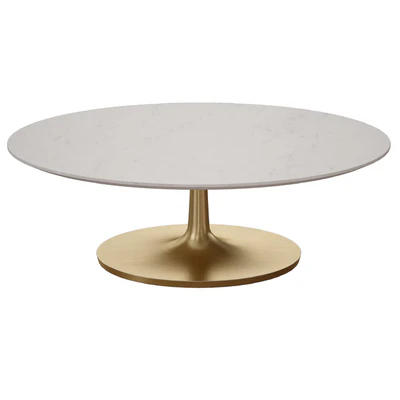 Журнальный столик Nero White Marble Oval Coffee Table (Crate and Barrel) — Вид 4