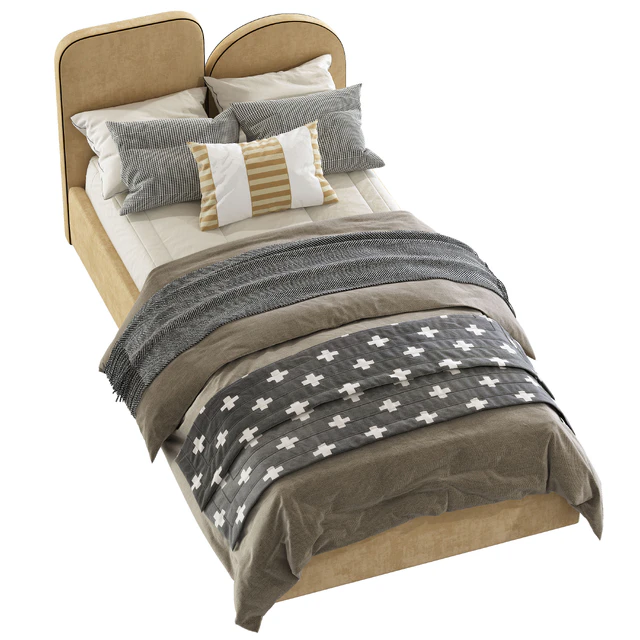 Bed with a soft headboard 9 — Descargar