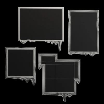 Red Ethnic Paintings in Melted Frames — View 5