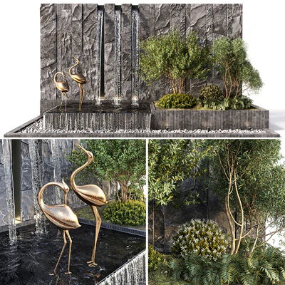 Water falls with Stonewall Plants & birds — Вид 1