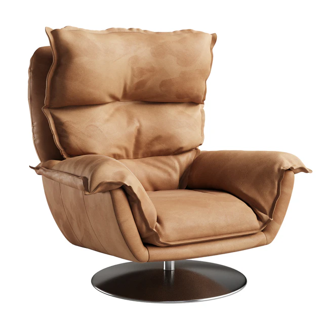 Dunn Leather Swivel Arm Chair — Скачать