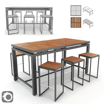 Morrison Bar Stool and Bar Table — Ver 1