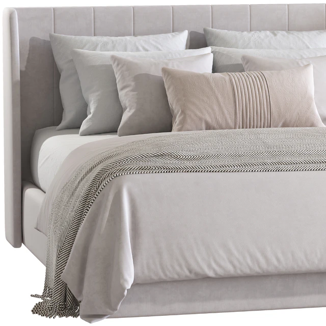 Double bed Upholstered headboard Paradise blue No. 183 — Descargar
