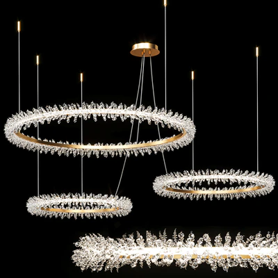 Crystal ring luxury combination LED chandelier THERA — Ver 1
