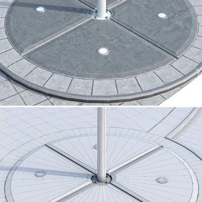 Round sports ground with horizontal bars. Children  playground — Ver 3