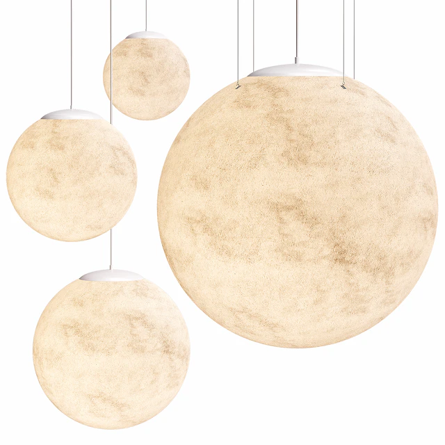 Large Moon Resin Globe Pendant Light — Descargar