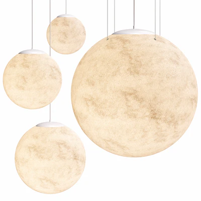 Large Moon Resin Globe Pendant Light — Ver 2
