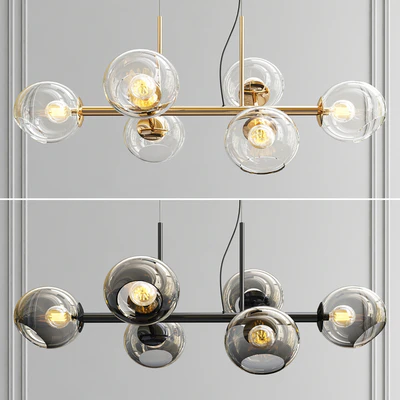 Staggered Glass Chandelier - 6 Light — Descargar