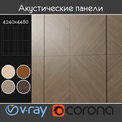 Acoustic decorative panels 4 kinds, set 109 — Ver 1