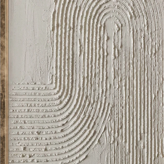Mid-Century Beige Textural Plaster Wall Art C-454 — Descargar