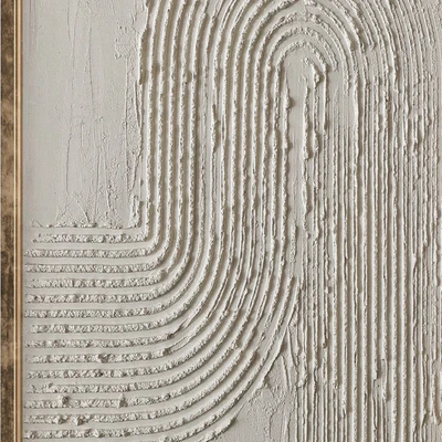 Mid-Century Beige Textural Plaster Wall Art C-454 — Ver 3
