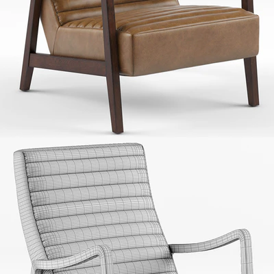 Elkan Modern Classic Camel Leather Brown Armchair — Ver 2