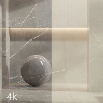 Marble Set 04 - Bundle - 2 Types of Pulpis: Grey and Beige / 4k — Вид 1