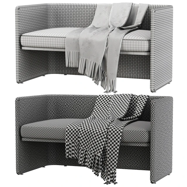 Monica rattan bench / Скамейка из ротанга — Скачать
