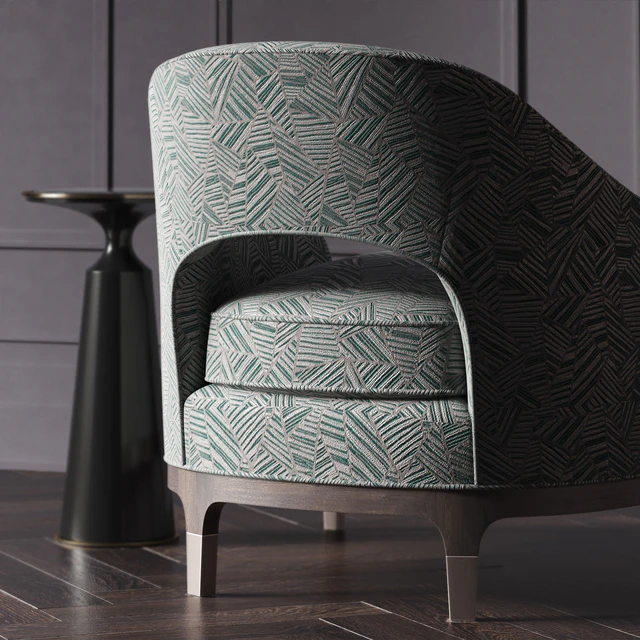 Baker CARNELIAN LOUNGE CHAIR №6180S &amp; Baker VIRIDINE ROUND ACCENT TABLE № 3183 — Descargar