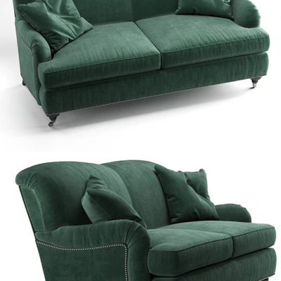 Oxford sofa, Kent Emerald, by Ethan Allen — Ver 2