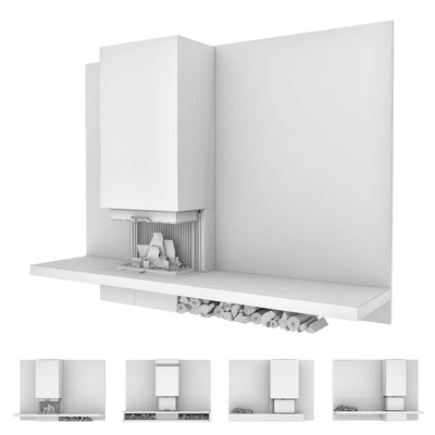 Decorative wall with fireplace set 12 — Ver 3