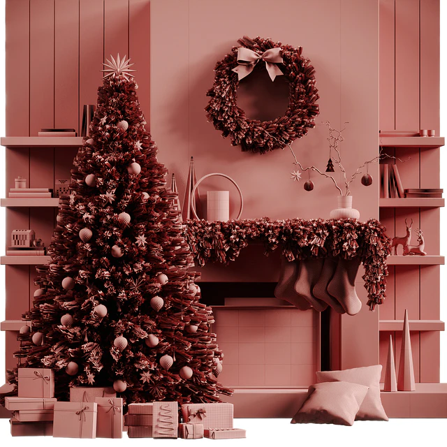 Christmas tree with fireplace 5 — Descargar
