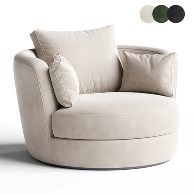 Dahlonega Upholstered Swivel Barrel Chair — Вид 3