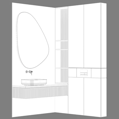 Bathroom furniture 01 in a modern minimalist style — Ver 2