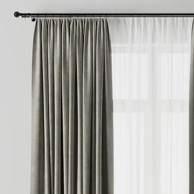 Curtain with rod 08 Curtain brown and cumin olive green — Ver 2