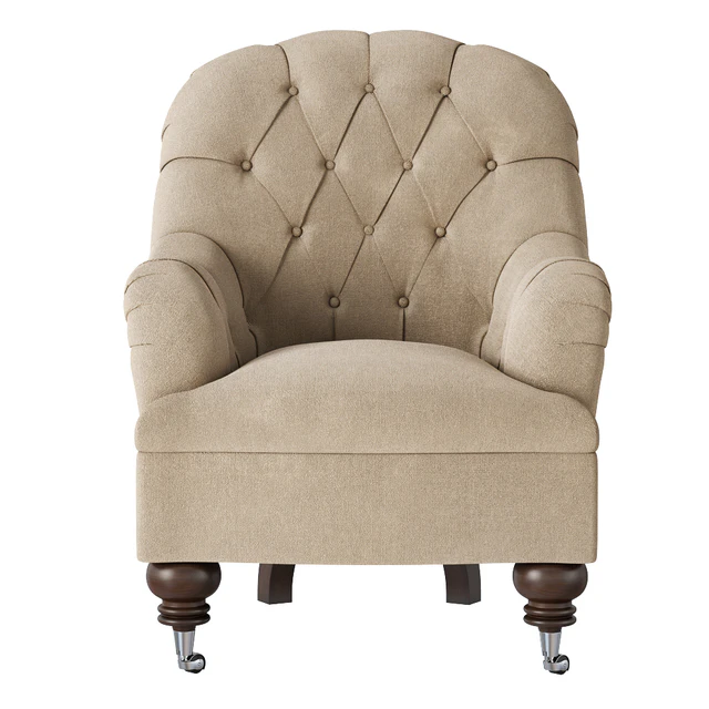 Classic Quilted Armchair on wheels — Скачать