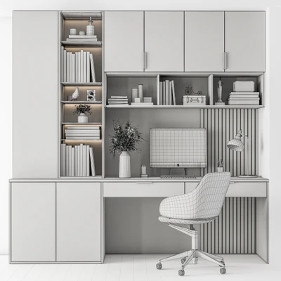 Home Office White Table - Office Furniture 260 — Ver 3