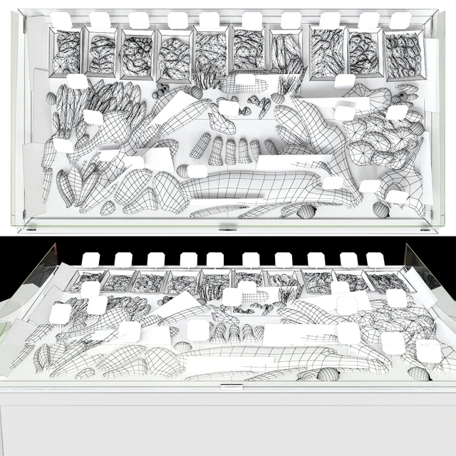 Showcase with seafood — Descargar