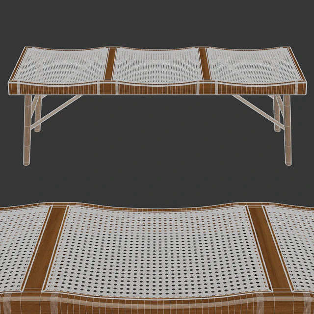 Zara Home - The bench made of wood and rattan — Скачать