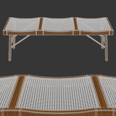Zara Home - The bench made of wood and rattan — Вид 2