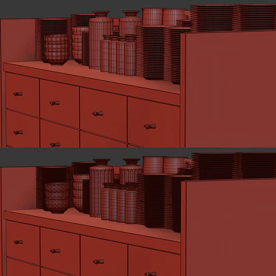 Mira restaurant cabinet with dishes V1 / Wooden sideboard with dishes — View 2