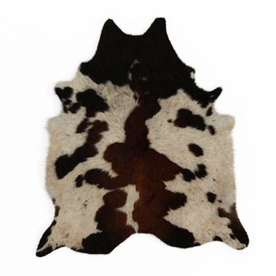 Black and Brown Spotted Cowhide Rug — Ver 1