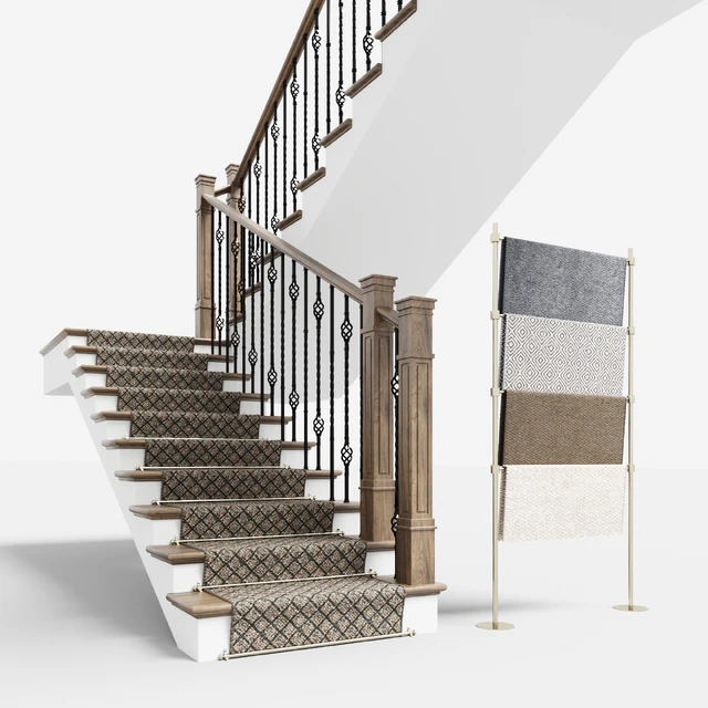 Classical staircase with carpet — Descargar