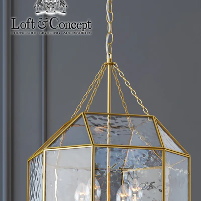 Pendant Light Glass & Metal Cage Pendant Gold 4 — Ver 2