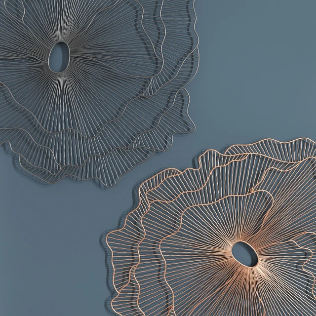 Poppy Flower Wall Art Copper & Silver/Black — Скачать