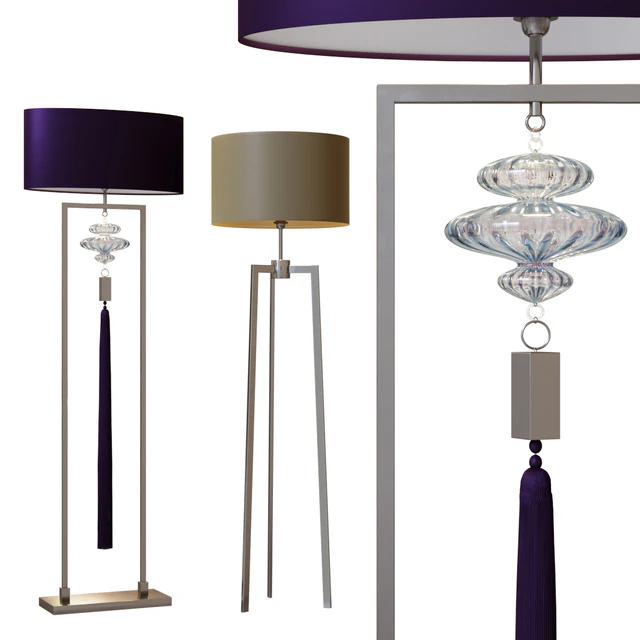 TRIANON & CONSTANCE nickel and purple floor lamp — Descargar