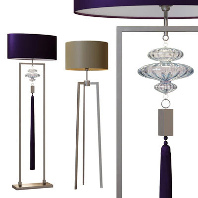 TRIANON & CONSTANCE nickel and purple floor lamp — Ver 1