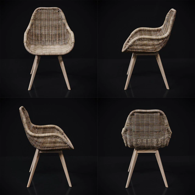 RATTAN DINING CHAIR WITH ARMS — Скачать