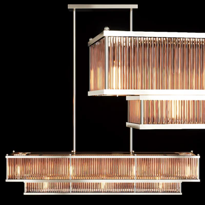 Restoration Hardware MARAIS LINEAR CHANDELIER 48 Nickel and smoke glass — Вид 1