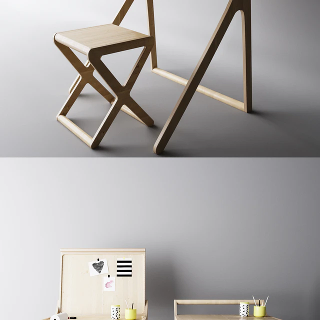 Children's table with a folding table top — Descargar