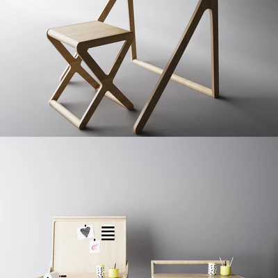 Children's table with a folding table top — Ver 3