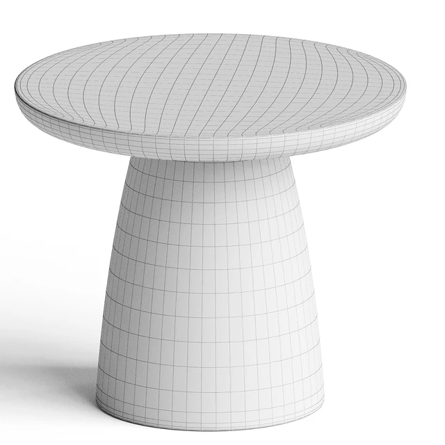 Contemporary Minimal Round Coffee Side Table in Travertine Stone Natural Pores — Descargar
