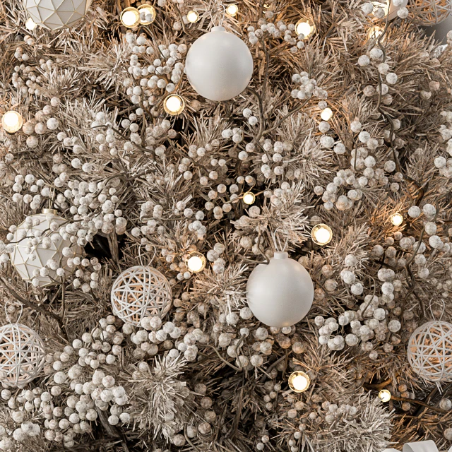 Christmas Decoration 34 - Christmas White and Cream Tree with Gift — Descargar