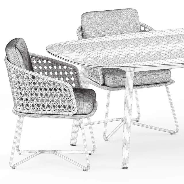 Rivera Little Armchair by Minotti and Ellisse table by Varaschin — Descargar