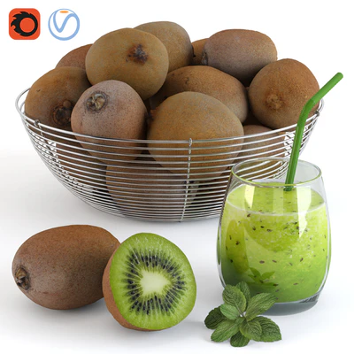 Kiwi in a bowl and fresh — Ver 1