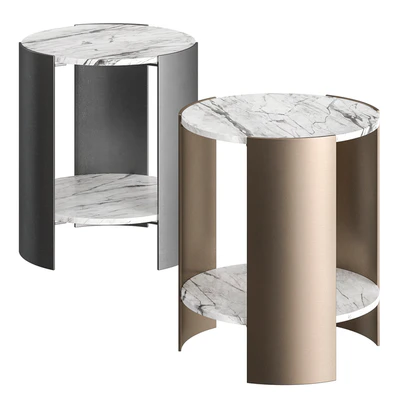CB2 Beret Marble 2-Tier Side Table — Вид 1